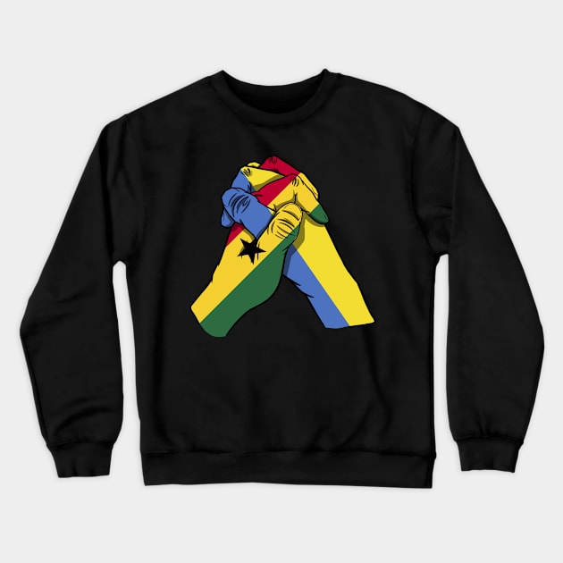 Ghana and Ukraine Flags Holding Hands Ukraine Ghana Roots Crewneck Sweatshirt by BramCrye